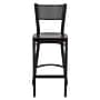 Flash Furniture HERCULES Series Traditional Metal Grid Back Restaurant Barstool, Black/Mahogany Wood (XUDG616GRDBMAHW)~#|#~sp137777081_sc7