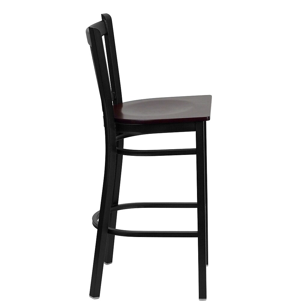 Side view of bar stool with backrest