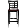 Flash Furniture HERCULES Series Traditional Metal Window Back Restaurant Barstool, Black/Mahogany Wood (XU6R7BWINBARMAW)~#|#~sp137777119_sc7