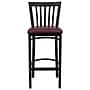 Flash Furniture HERCULES Series Traditional Metal School House Back Restaurant Barstool, Black/Burgundy (XU6R8BSCHBARBRV)~#|#~sp137777122_sc7