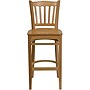 Flash Furniture HERCULES Series Traditional Wood Vertical Slat Back Restaurant Barstool, Natural Wood (XUW08BARNAT)~#|#~sp137777150_sc7