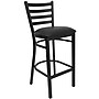 Flash Furniture 36'' Round Table Set W/4 Ladder Back Metal Bar Stools, Walnut /Black (MD0011)~#|#~sp137777191_sc7