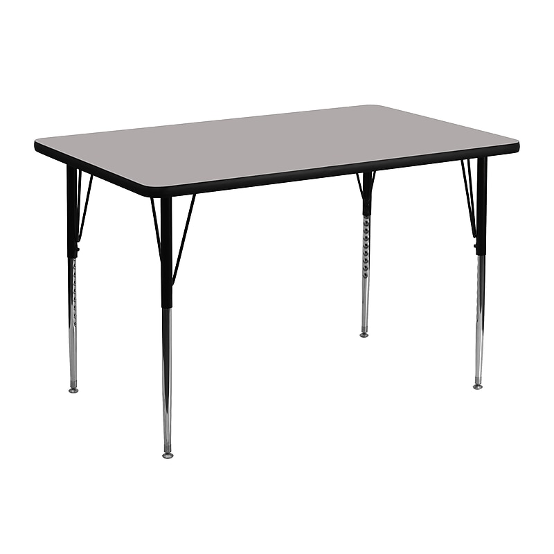 Flash Furniture Wren Rectangular Activity Table, 30'' x 48'', Height Adjustable, Gray (XUA3048RECGYHA) image 1