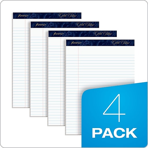 Ampad Gold Fibre Notepads 8.5" x 11.75" Wide Ruled White 457503 