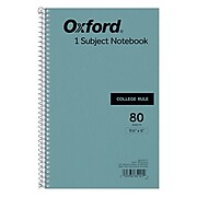 Oxford 1-Subject Notebook, 6" x 9.5", College Ruled, 80 Sheets, Blue (TOP 65121)