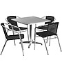 Flash Furniture Lila Indoor-Outdoor Table Set with 4 Chairs, 31.5" x 31.5", Aluminum/Black (TLH32SQ020BKCH4)~#|#~sp137857678_sc7