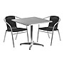 Flash Furniture Lila Indoor-Outdoor Table Set with 2 Chairs, 31.5" x 31.5", Aluminum/Black (TLH32SQ020BKCH2)~#|#~sp137857680_sc7