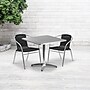 Flash Furniture Lila Indoor-Outdoor Table Set with 2 Chairs, 31.5" x 31.5", Aluminum/Black (TLH32SQ020BKCH2)~#|#~sp137857681_sc7