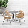 Flash Furniture Lila Indoor-Outdoor Table Set with 4 Chairs, 31.5" x 31.5", Aluminum/Beige (TLH32SQ020BGCH4)~#|#~sp137857798_sc7