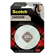 Scotch® Double-Sided Indoor Mounting Tape, 0.5 in x 2.2 yds, White, 1 Roll/Pack (110S)