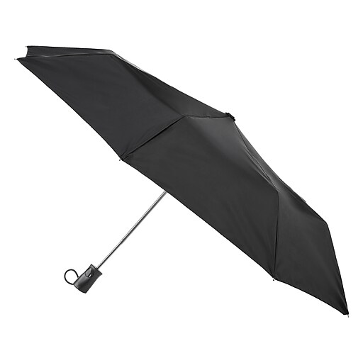 Totes Sunguard Compact Umbrella, AutoOpen, Black (0723ZBAS) Staples