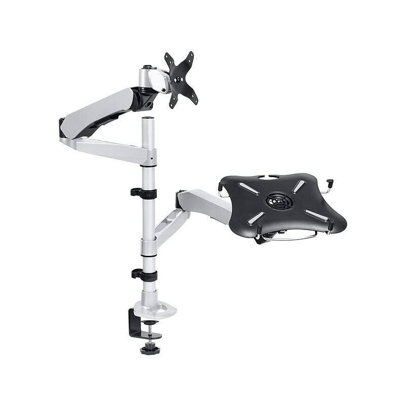 Mount-It! Full-Motion Swiveling Arm Mount for 15" Laptops and 27" Monitors, Gray/Black (MI-75816) image 1