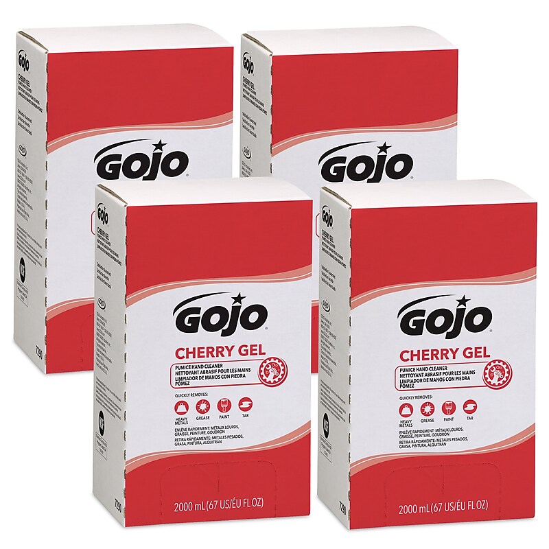 GOJO Cherry Gel Liquid Hand Soap Refill for PRO TDX Dispenser, Cherry Scent, 67.6 oz., 4/Carton (7290-04) image 1