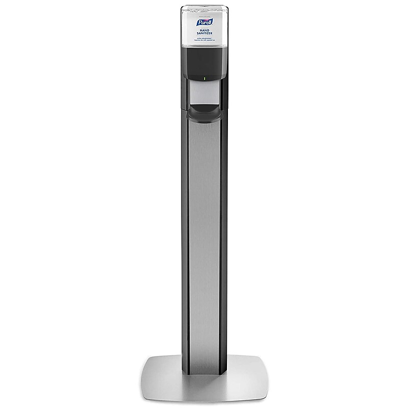 PURELL MESSENGER ES6 Automatic Floor Stand Hand Sanitizer Dispenser, Silver/Graphite (7316-DS-SLV) image 1