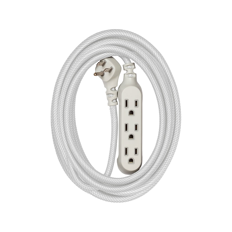360 Electrical Habitat Modern Collection 15' Extension Cord, 3-Outlet, Titanium (360429-TI-8ES) image 1