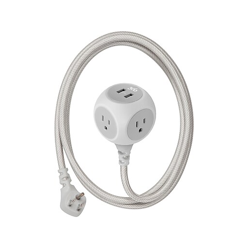 360 Electrical 6' Extension Cord, 3-Outlet, Titanium (360461-TI-4ES ...