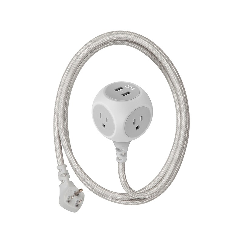 360 Electrical 6' Extension Cord, 3-Outlet, Titanium (360461-TI-4ES) image 1