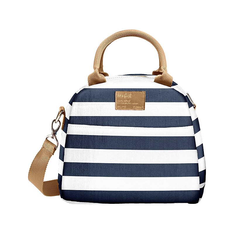 Fit & Fresh Lunch Bag, Navy Newport Stripe (Navy Newport Repreve) image 1