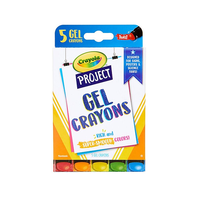 Crayola Project Twistable Gel Crayons, Assorted Colors, 5/Pack (52-9509) image 1