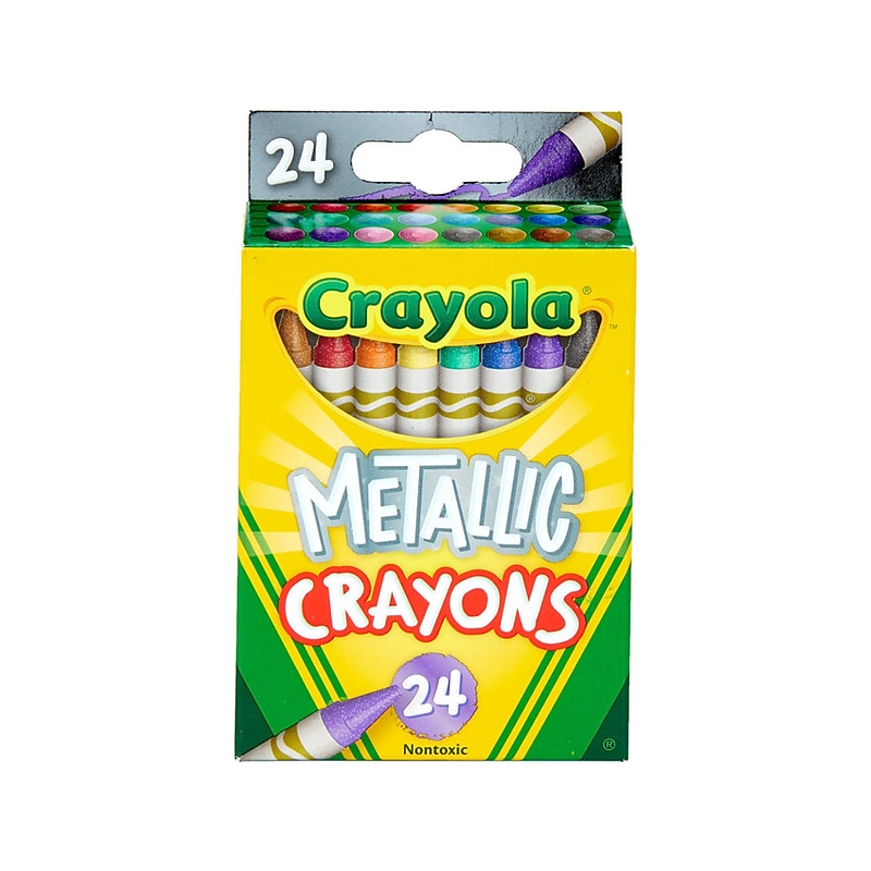 Crayola Metallic Crayons, Assorted Colors, 24/Pack (52-8815) image 1