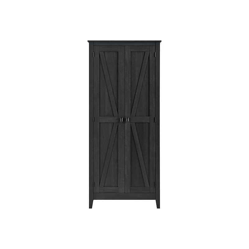 System Build Farmington 72" Storage Cabinet with 4 Shelves, Black Oak (7532396COM) image 1
