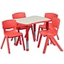 Flash Furniture Emmy Rectangular Activity Table Set, 21.875" x 26.625", Height Adjustable, Red (YU09834RECTBLRD)~#|#~sp138079338_sc7
