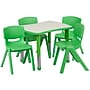Flash Furniture Emmy Rectangular Activity Table Set, 21.875" x 26.625", Height Adjustable, Green (YU09834RECTBLGN)~#|#~sp138079340_sc7
