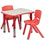 Flash Furniture Emmy Rectangular Activity Table Set, 21.875" x 26.625", Height Adjustable, Red (YU09832RECTBLRD)~#|#~sp138079572_sc7