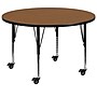Flash Furniture Wren 60'' Round Mobile Activity Table, Height Adjustable, Oak (XUA60RNDOKTPC)~#|#~sp138369243_sc7