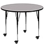 Flash Furniture Wren 60'' Round Mobile Activity Table, Height Adjustable, Gray (XUA60RNDGYTAC)~#|#~sp138370232_sc7