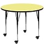 Flash Furniture Wren 60'' Round Mobile Activity Table, Height Adjustable, Yellow (XUA60RNDYLTAC)~#|#~sp138370236_sc7