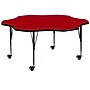 Flash Furniture Wren 60'' Flower Mobile Activity Table, Height Adjustable, Red (XUA60FLRRDTPC)~#|#~sp138370246_sc7