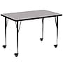 Flash Furniture Wren Rectangular Mobile Activity Table, 36" x 72", Height Adjustable, Gray (XUA3672RECGYTAC)~#|#~sp138370254_sc7