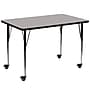 Flash Furniture Wren Rectangular Mobile Activity Table, 36" x 72", Height Adjustable, Gray (XUA3672RECGYHAC)~#|#~sp138370265_sc7