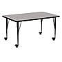 Flash Furniture Wren Rectangular Mobile Activity Table, 30" x 60", Height Adjustable, Gray (XUA3060RECGYHPC)~#|#~sp138370268_sc7