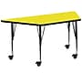 Flash Furniture Wren Trapezoid Mobile Activity Table, 22.5" x 45", Height Adjustable, Yellow (XUA2448TRPYLHPC)~#|#~sp138370316_sc7