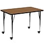 Flash Furniture Wren Rectangular Mobile Activity Table, 36" x 72", Height Adjustable, Oak (XUA3672RECOKTAC)~#|#~sp138370362_sc7