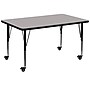 Flash Furniture Wren Rectangular Mobile Activity Table, 36" x 72", Height Adjustable, Gray (XUA3672RECGYHPC)~#|#~sp138370678_sc7