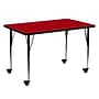 Flash Furniture Wren Rectangular Mobile Activity Table, 30" x 60", Height Adjustable, Red (XUA3060RECRDTAC)~#|#~sp138371058_sc7