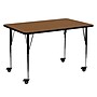 Flash Furniture Wren Rectangular Mobile Activity Table, 30" x 60", Height Adjustable, Oak (XUA3060RECOKHAC)~#|#~sp138371297_sc7