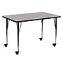 Flash Furniture Wren Rectangular Mobile Activity Table, 30" x 60", Height Adjustable, Gray (XUA3060RECGYHAC)~#|#~sp138371301_sc7