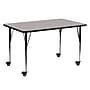 Flash Furniture Wren Rectangular Mobile Activity Table, 24'' x 60", Height Adjustable, Gray (XUA2460RECGYHAC)~#|#~sp138371307_sc7