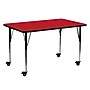 Flash Furniture Wren Rectangular Mobile Activity Table, 24'' x 60", Height Adjustable, Red (XUA2460RECRDHAC)~#|#~sp138371310_sc7