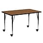 Flash Furniture Wren Rectangular Mobile Activity Table, 24'' x 60", Height Adjustable, Oak (XUA2460RECOKHAC)~#|#~sp138371313_sc7