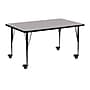 Flash Furniture Wren Rectangular Mobile Activity Table, 24" x 48", Height Adjustable, Gray (XUA2448RECGYHPC)~#|#~sp138371827_sc7