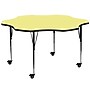Flash Furniture Wren 60'' Flower Mobile Activity Table, Height Adjustable, Yellow (XUA60FLRYLTAC)~#|#~sp138372648_sc7