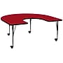 Flash Furniture Wren Horseshoe Mobile Activity Table, 60" x 66", Height Adjustable, Red (XUA6066HRSRDTPC)~#|#~sp138372663_sc7