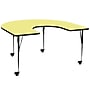 Flash Furniture Wren Horseshoe Mobile Activity Table, 60" x 66", Height Adjustable, Yellow (XUA6066HRSYLTAC)~#|#~sp138372673_sc7