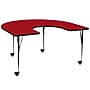 Flash Furniture Wren Horseshoe Mobile Activity Table, 60" x 66", Height Adjustable, Red (XUA6066HRSRDTAC)~#|#~sp138372676_sc7