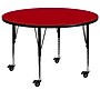 Flash Furniture Wren 48'' Round Mobile Activity Table, Height Adjustable, Red (XUA48RNDRDTPC)~#|#~sp138372694_sc7